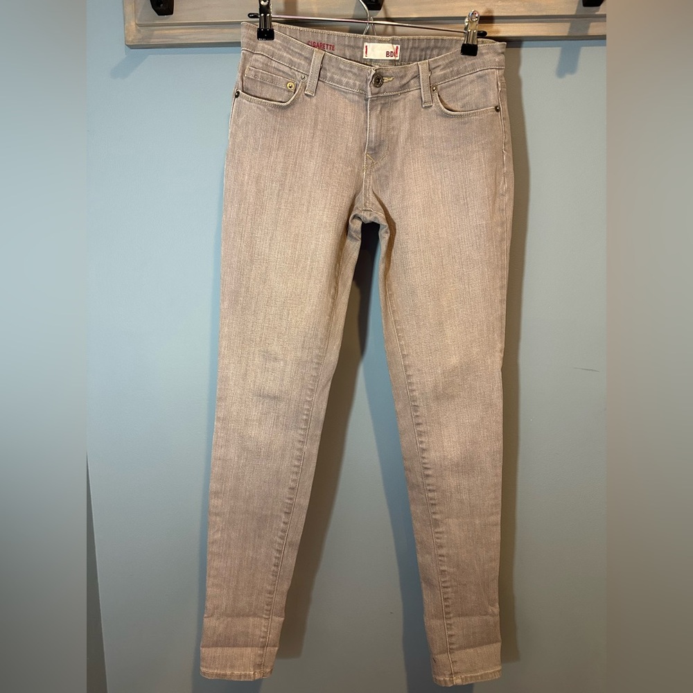 Y2K Urban Outfitters BDG Cigarette Jeans in Light Grey Denim
